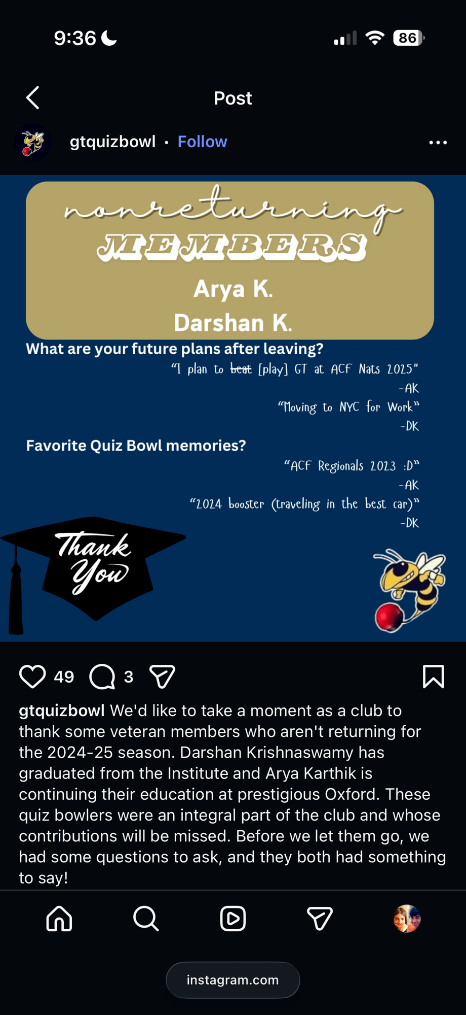 Saying goodbye to Georgia tech&nbsp;Quizbowl